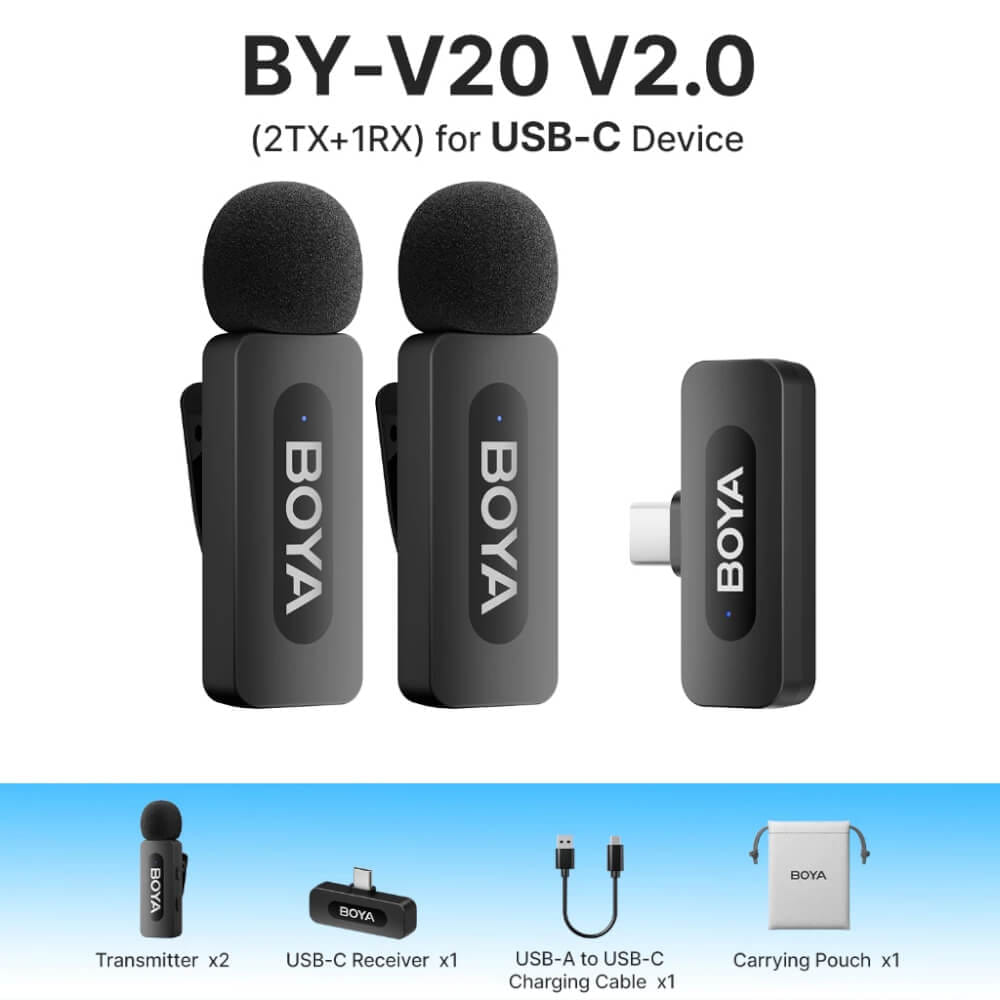 ไมโครโฟนไร้สาย BOYA MICROPHONE BOYA BY-V20 (V2.0)